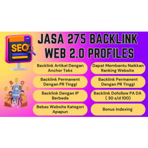 Gambar JASA 275 Backlink Web 2.0 Profiles Bebas Website Kategori Apapun